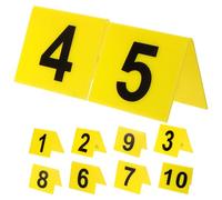 PACKOVE 10pcs Crime Scene Markers Acrylic Table Numbers Double Sided Printing View from Direction Portable Sturdy Creative Design for Restaurants and Reception Rooms