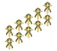 PACKOVE 10pcs Elegant Emerald Ribbon Memorial Pin for Funeral Favor with Smooth Polished Alloy Finish, Secure Fit and Does Not Snag Clothes, for Memorial Gathering and Church Events