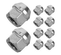 PACKOVE 10pcs Flange Nuts Open Ended Lug Nuts Fit Car Wheel Rims Tires for Trailer Boat Camper Rv Pickup