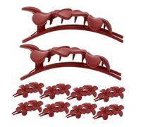 PACKOVE 10pcs Flower Hair Clips Elegant Decorative Barrettes for Thick Hair Versatile Alligator Clips for Women Matte Wine Finish