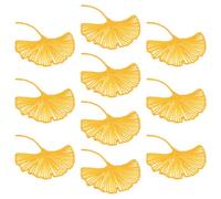 PACKOVE 10pcs Ginkgo Leaf Embroidered Iron-on Patches Self-Adhesive Backing, Botanical Leaf Fabric Stickers for Clothes, Bags, and Hanfu Skirts, for Garment Repair and Campus Activities