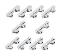 PACKOVE 10pcs Glass Sliding Door Rollers with Wear-resistant Low-noise Glide Silver Showcase Window Pulley for 6cm Thick Sliding Glass Doors with Roller Stopper and Strong Random Color