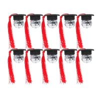 PACKOVE 10pcs Graduation Decorations Cupcake Topper Graduation Cap Cupcake Toppers with Tassels Disco Ball Designed Cap Red Felt Fabric Acrylic Foam Kindergarten and High School
