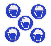 PACKOVE 10pcs Mandatory Helmet Sticker Self-adhesive Hard Hat Safety Labels Warning Decals for Construction Warehouses Factories Workplace Safety
