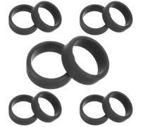 PACKOVE 10pcs Men Silicone Rings Black Smooth Skin-friendly Silicone Rings Wide Edges Flexible Fitness for Comfortable Wear Sports and Daily Use