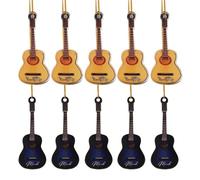 PACKOVE 10pcs Mini Acoustic Guitar Xmas Hanging Ornaments Made of Acrylic Lightweight Cute Decorations for Xmas Tree Miniature Guitar Decor to Enhance Hand-eye Coordination