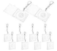 PACKOVE 10pcs Mini CD Music Box Keychain Set with Blank Acrylic Cases, Nfc Tags, and Lobster Clasp - Portable CD Organizer for Bags, Purses, and Event Decorations