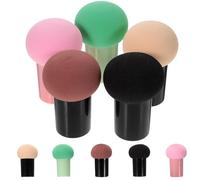 PACKOVE 10pcs Mushroom Shape Makeup Powder Puff Set with Handle Design, Soft Plastic and Sponge Material for Beginners, Suitable for Wet and Dry Application in Facial Beauty