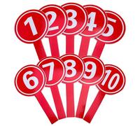 PACKOVE 10pcs Number Handheld Score Paddles Numbered 1-10 Voting Paddles Judging Paddle Score Boards for Judges Events