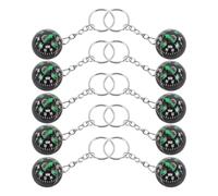 PACKOVE 10pcs Outdoor Travel Spherical Compass Keychain Set, Mini Portable Navigation Ball Key Holders for Hiking Camping Explorers, Compact Hiking Gadget with Keyring