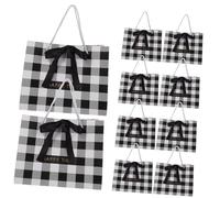 PACKOVE 10pcs Plaid Bags Handles Paper Party Favor Bags for Weddings Birthdays Candy Storage and Goodie Packaging