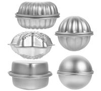 PACKOVE 10pcs Silver Bath Bomb Mold Set for Jelly and Fondant Making, Aluminium Alloy Material Well Polished Surface and Environmental Protection Features, for Handmade Soap and Bubble