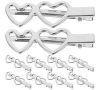 PACKOVE 10pcs Silver Metal Heart Hair Clips Women Small Hair Accessories for Styling Side Bangs Decoration