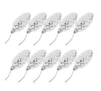 PACKOVE 10pcs Silver Plastic Pine Cones Christmas Ornaments Hanging Decorations for Xmas Party and Offices, Easy to Use Unique Pine Decorations for Festive Tree Pendant