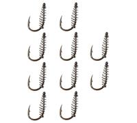 PACKOVE 10pcs Spring Fishing Hooks High Carbon Steel Fish Hooks for Float Fishing Silver Size 9# Portable Terminal Tackle Set for Grass Carp and Bighead Carp