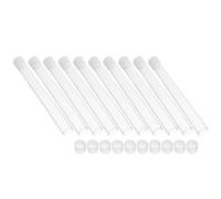 PACKOVE 10pcs Thermometer Storage Plastic Case round Tube Design, See through PC and Pp Material, Easy Identification and Securely Hold Thermometer for Travel and Home Use