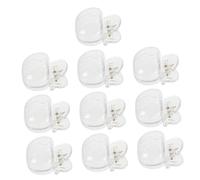 PACKOVE 10pcs Transparent Toothbrush Caps with Secure Clip Portable Duck Shaped Travel Toothbrush Protectors Compact Plastic Covers for Household Camping Business Bathroom Storage