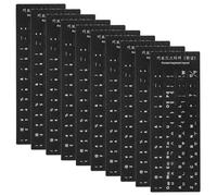 PACKOVE 10pcs Universal Black Pvc Keyboard Stickers for Computer and Laptop with Multi-language Layout, Suitable for Language Communication and Education, for Language Self-learning