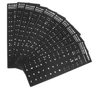 PACKOVE 10pcs Universal Keyboard Stickers with White Lettering on Black Background, Pvc Material, for Language Self-learning and Updating Worn-out Keys, Suitable for Students and Computer