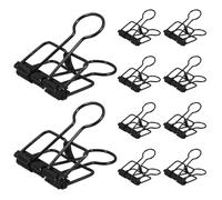 PACKOVE 10pcs Wire Paper Organizer Hollow Out Stationery Clips 1.5inch Foldback Bulldog Clips with Electroplating Process Resists Wear Prevents Slippage for School Paper Organization