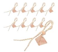 PACKOVE 10pcs Wood Triangular Essential Diffuser Caps Beech Wood Fragrance Diffuser Caps with String Elegant Sophisticated Design Easy to Open and Close Convenient Access for Car