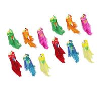 PACKOVE 12pcs Artificial Birds Decor with Assorted Colour Foams and Plumage, Wear Resistant and Break Resistant Feathered Bird Ornaments for Garden Or Wedding Party Random Color