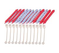 PACKOVE 12pcs Cold Wave Perm Rods for Natural Hair Styling Non-Slip Plastic Curling Rods for Long and Short Hair Gray-Blue-Red Colour