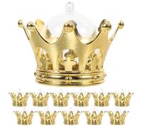 PACKOVE 12Pcs Gold Crown Candy Boxes with Dome Lid, Refillable Chocolate and Snack Treat Holders for Princess Birthday, Wedding Party, Shower Favors and Table Centerpieces