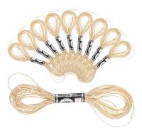 PACKOVE 12pcs Metallic Embroidery Thread Portable Polyester Thread Spools DIY Golden Sewing Set for Crafts and Hand Sewing Projects