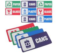 PACKOVE 12pcs Trash Can Label Sticker, Recycling Bin Sticker Decal, Self-adhesive Pvc Sorting Signs for Containers and Garbage Cans, Home and Office