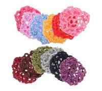 PACKOVE 12pcs Women Dance Hair Nets Braided Hair Net Bun Covers Reusable for Women Handmade Headband Lace for Skating Ballet