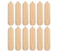 PACKOVE 12pcs Wooden Blank Bookmarks Wooden Label Hanging Tag Synthetic Material Beige Can Be Decorated Unique Piece DIY Enthusiasts Christmas Holiday Decoration Crafting Supplies