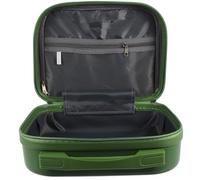 PACKOVE 14 Inch Lightweight PC Makeup Case with Elastic Band Design, Portable Makeup Organizer Bag for School and Bedroom, Compact Travel Beauty Storage Suitcase in Green