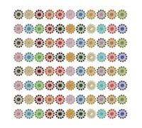 PACKOVE 14mm Rhinestone Flower Buttons 100pcs DIY Craft Embellishment Sewing Decorative Dress Buttons Floral Design for Sweaters and Clothes Random Color