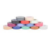 PACKOVE 14pcs Solid Color Grid Washi Tapes for DIY Scrapbooking Planner Tape Handbook Decoration Craft Making Stickers Wrapping Paper Set Random Style