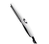 PACKOVE 1PC Electric Beard Comb Multi Purpose Hair Straightening Brush for All Beard Types Quick Heating Hairdressing Tool for Men and Women Safe Design UK Plug White