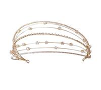 PACKOVE 1Pc Golden Multiple Layer Crystal Wedding Headband Elegant Hair Accessories for Women Versatile Headpiece for Special Occasions Lightweight Comfortable Design