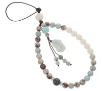 PACKOVE 1pc Green Agalmatolite Phone Lanyard with Bodhi Charm Chinese Style Wrist Chain for Cellphone USB Keys Lightweight Easy to Use