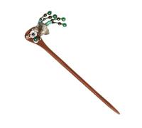 PACKOVE 1Pc Vintage Ginkgo Leaf Hair Stick with Tassels Classical Sandalwood Hairpin for Women Elegant Traditional Hair Clasp for Weddings Prom and Parties