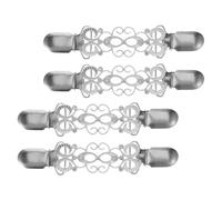 PACKOVE 1set Vintage Cardigan Clips Sweater Clips Cinch Alloy Sparkling Rhinestone Inlays Elegant Portable Ladies Daily Use 5.12x0.98x0.08in 4pcs