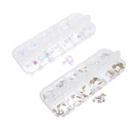 PACKOVE 2 Boxes 2 Boxes of Colored Nail Art Studs Mixed Irregular Flat Back Iridescent Rhinestones Decorative Nail Studs for Women Stage Performance Night