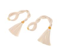 PACKOVE 2 Bunches Beige Doll Wig Bunches High Temperature Soft Straight Hair for Cotton Dolls DIY Accessories Compatible with Various Styles Enhances Charm and Realism