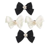 PACKOVE 2 Pairs Bowknot Shoe Clips for Decor Multi-purpose Cloth and Metal Shoe Buckles Elegant Accessories and Handbags Suitable for Graduation Or Valentine's Day