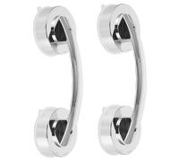 PACKOVE 2 Pcs Abs Plastic Suction Handle Knobs for Glass Doors Portable Bathroom Grab Rails with Super Strong Suction Power Easy Installation for Elderly Disabled Pregnant and Safety