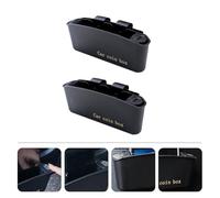 PACKOVE 2 Pcs Car Door Storage Box and Coin Organizer Set, Black Car Trash Can Change Holder, Compact Stowing Storage for Vehicle Interior Accessories