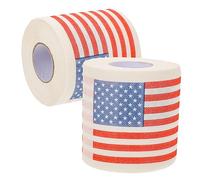 PACKOVE 2 Rolls American Flag Printed Toilet Paper Ply Each Decorative Bathroom Tissue Skin Friendly Versatile Napkin for Home Decor