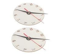 PACKOVE 2 Sets Beige Wooden Clock Faces for Crafts and DIY Projects round Rustic Wood Clock Dial Blank Panels