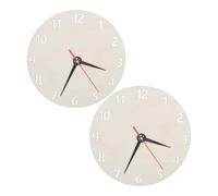 PACKOVE 2 Sets DIY Unfinished Wooden Clock Face Blank round Panels with Numbers and Clock Hands Set Rustic Beige Wood Material for Wall Face Upgrade and Decorating Projects