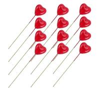 PACKOVE 20 Pcs Romantic Red Foam Heart-shaped Cupcake Toppers Lightweight Cake Decoration Picks for Shower and Valentine’s Day Party Supplies Random Color