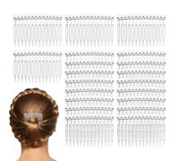 PACKOVE 20 Pieces Transparent Side Hair Combs, Wedding Veil Comb, Bun Holder for Bride